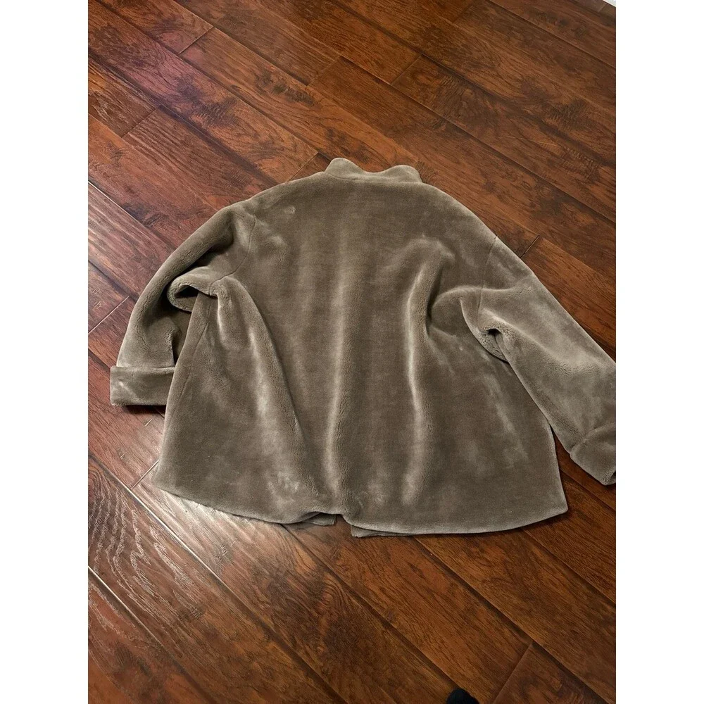ASOS DESIGN cozy teddy funnel neck coat size US 24